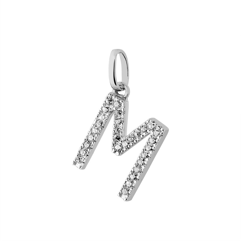 Pendentif Klementine Or Blanc Oxyde De Zirconium - Pendentifs Femme | Marc Orian