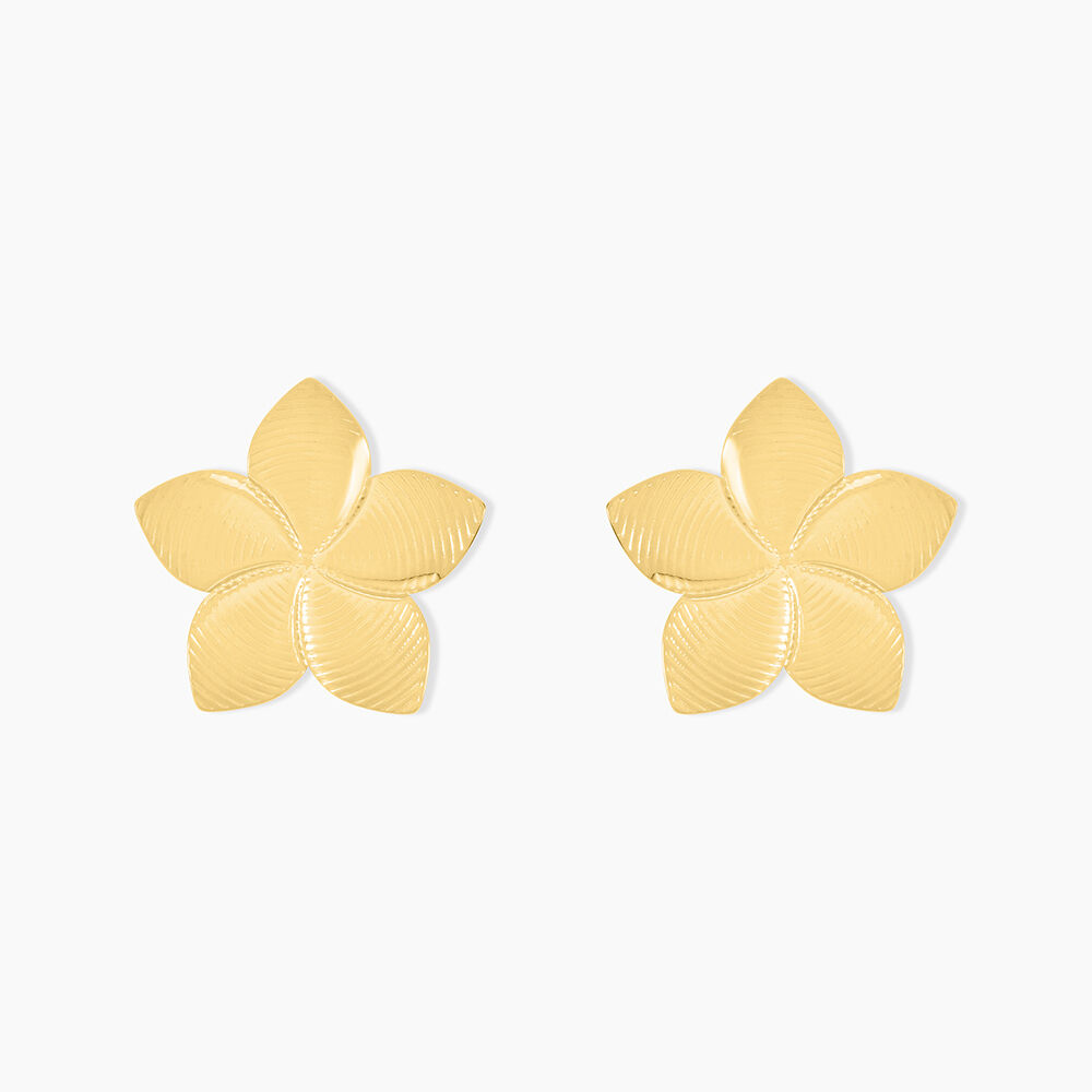 Boucles D'oreilles Puces Maora Acier Jaune - Puces Femme | Marc Orian