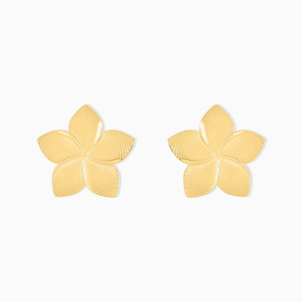 Boucles D'oreilles Puces Maora Acier Jaune - Puces Femme | Marc Orian