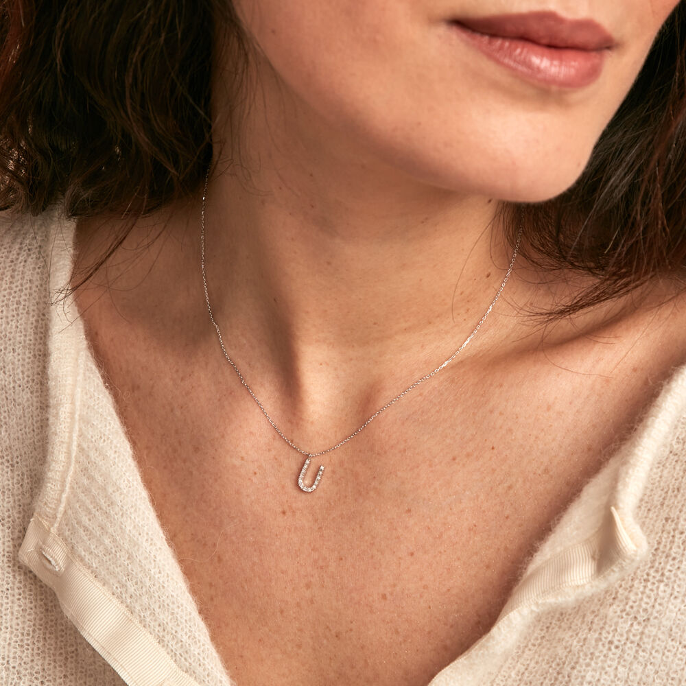 Collier Oran Or Blanc Diamant - Colliers avec pierres Femme | Marc Orian