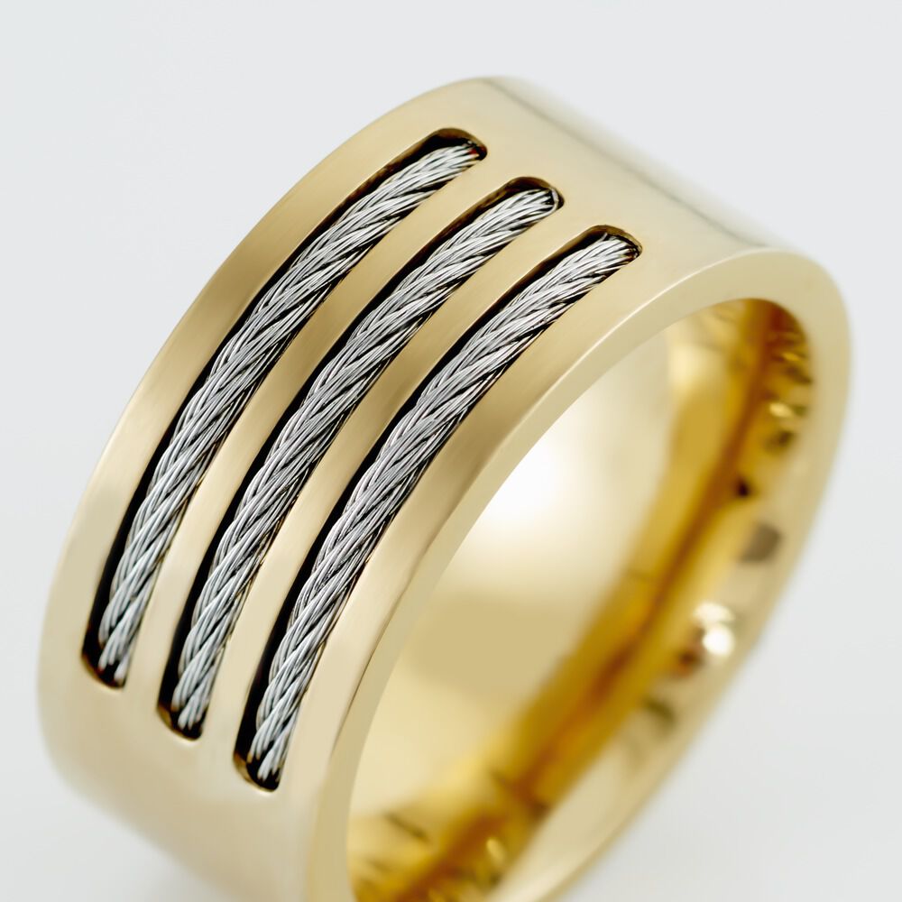 Bague Andro Acier Bicolore - Bagues grosses Homme | Marc Orian