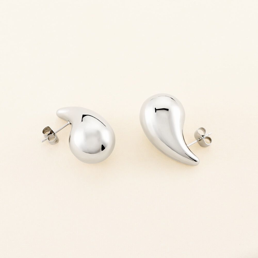 Boucles D'oreilles Puces Xenia Acier Blanc - Puces Femme | Marc Orian