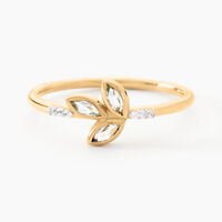 Bague Océan Or Jaune Topaze Oxyde De Zirconium