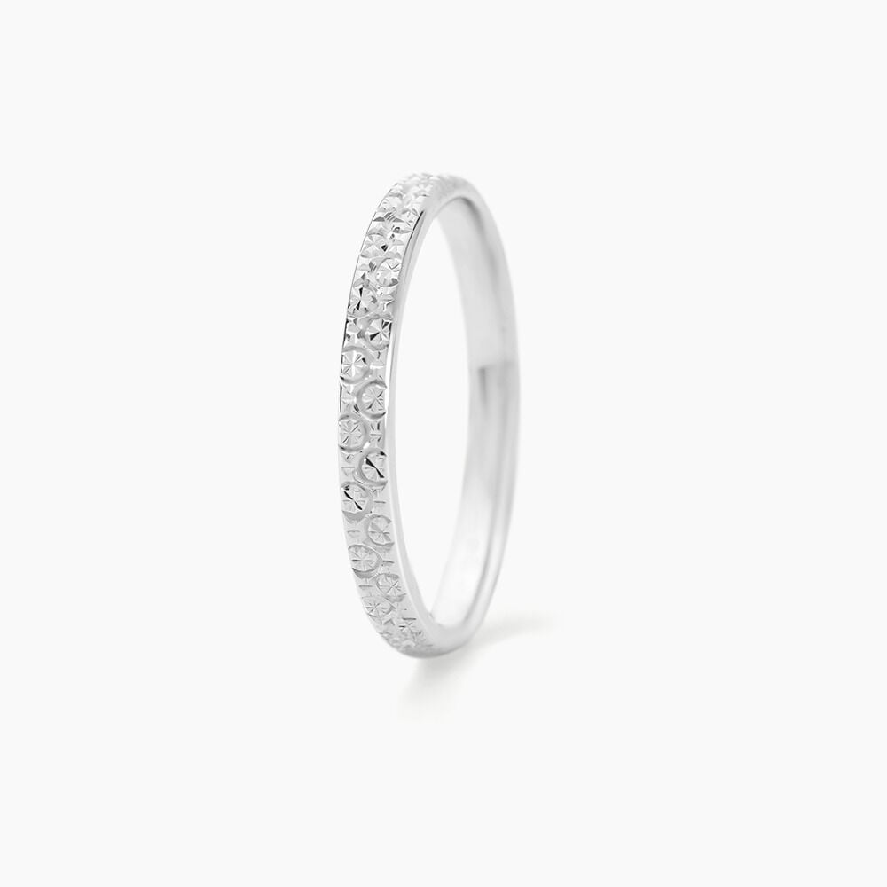 Alliance Fantaisie Diamantee Ruban Plat Or Blanc - Alliances duo Unisex | Marc Orian