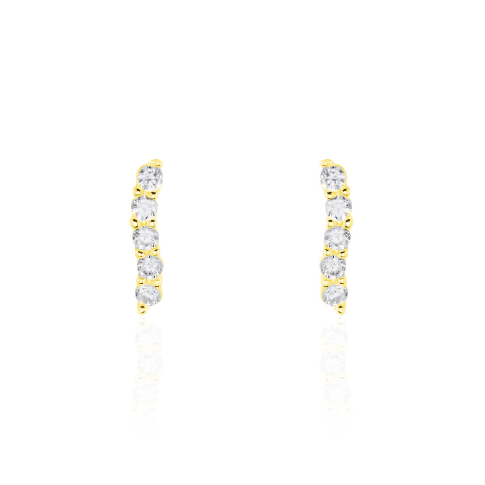 Boucles D'oreilles Pendantes Dahina Or Jaune Oxyde De Zirconium - Pendantes Femme | Marc Orian