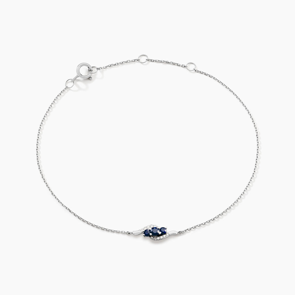 Bracelet Trinitie Or Blanc Saphir Diamant - Bracelets cha&icirc;nes Femme | Marc Orian