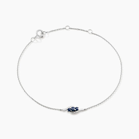Bracelet Trinitie Or Blanc Saphir Diamant - Bracelets cha&icirc;nes Femme | Marc Orian