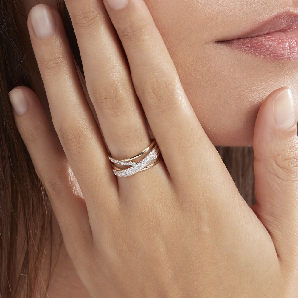 Bague Roslyn Or Jaune Diamant Blanc - Bagues pierres précieuses Femme | Marc Orian