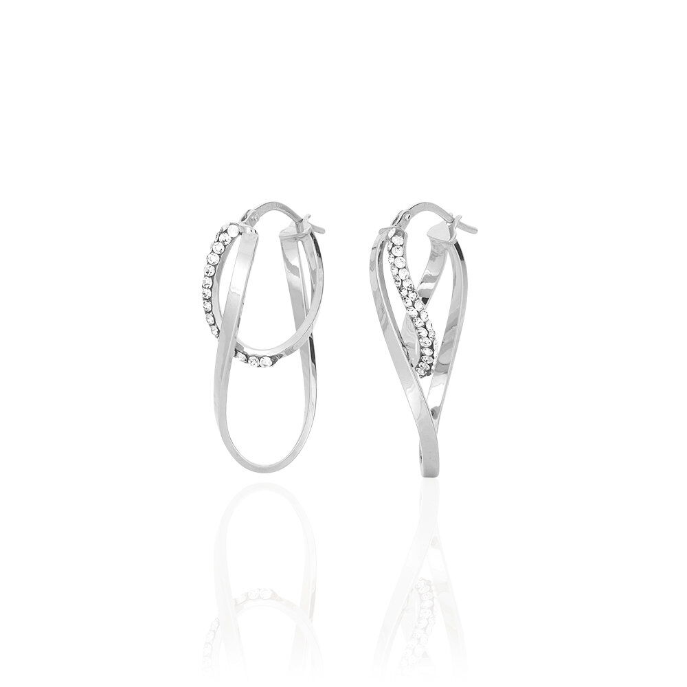 Créoles Luna Or Blanc Strass - Créoles Femme | Marc Orian