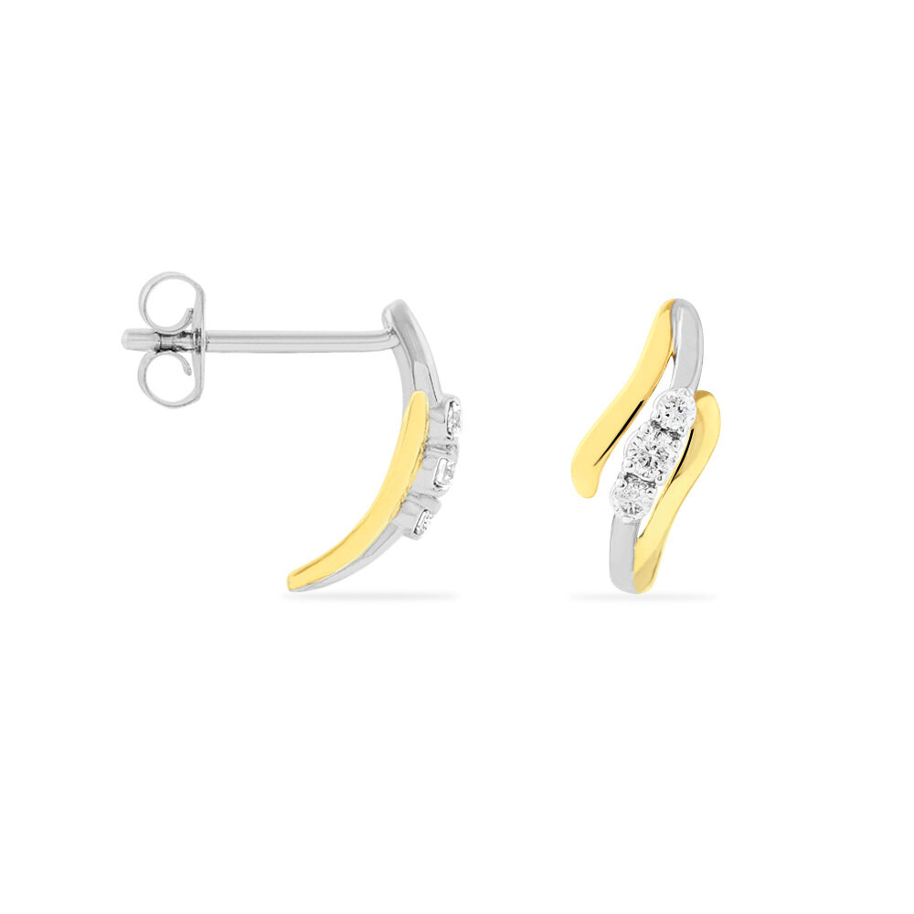 Boucles D'oreilles Pendantes Mayline Or Bicolore Diamant -  Femme | Marc Orian