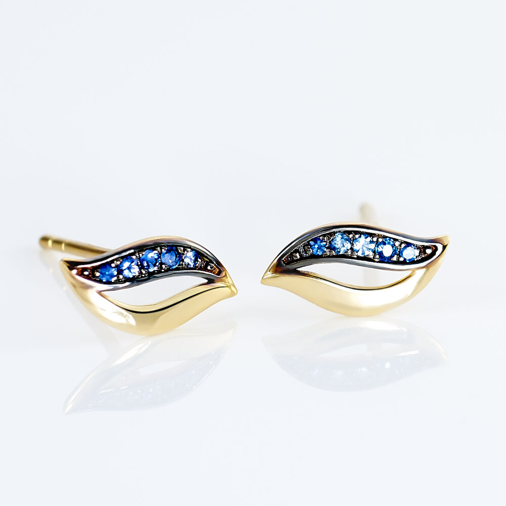Boucles D'oreilles Puces Urbice Or Jaune Saphir - Puces Femme | Marc Orian