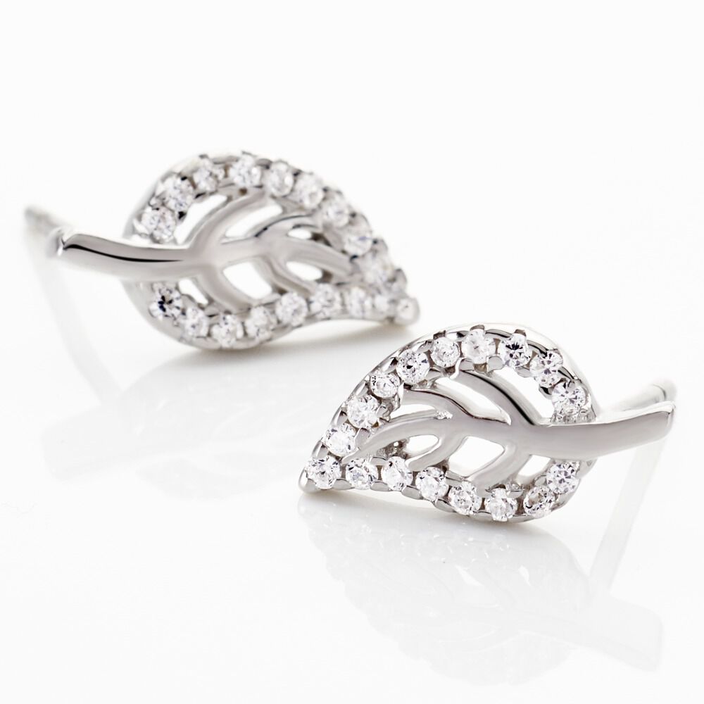 Boucles D'oreilles Puces Filae Argent Blanc Oxyde De Zirconium - Puces Femme | Marc Orian