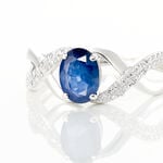 Bague Jess Or Blanc Saphir Et Diamant - Solitaires Femme | Marc Orian