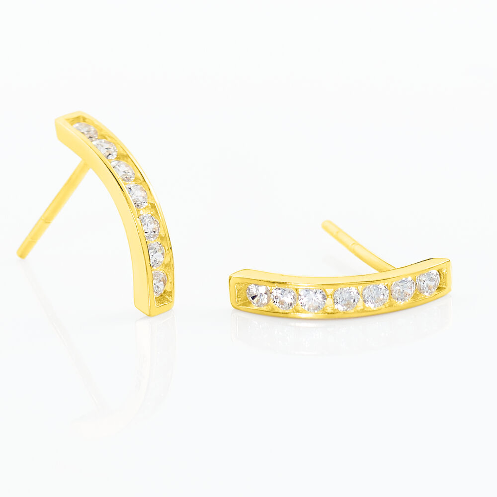 Boucles D'oreilles Jacoba Rondes Or Jaune Oxyde De Zirconium - Créoles Femme | Marc Orian