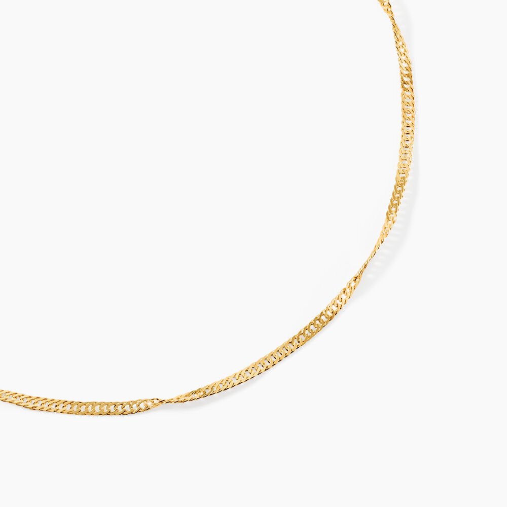 Collier Imanie Maille Singapour Argent Dor&eacute; A L'Or 750/1000 - Colliers ete Femme | Marc Orian