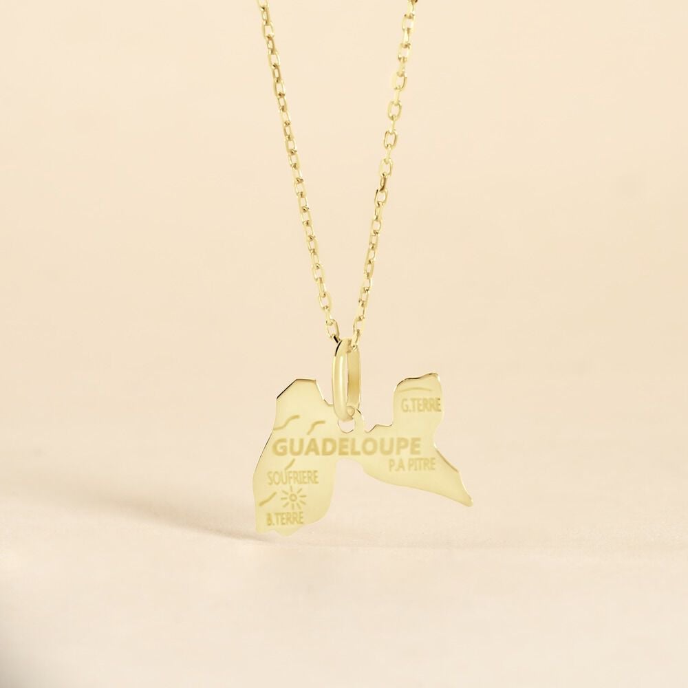 Pendentif Gaietana Guadeloupe Or Jaune - Bijoux personnalis&eacute;s Famille | Marc Orian