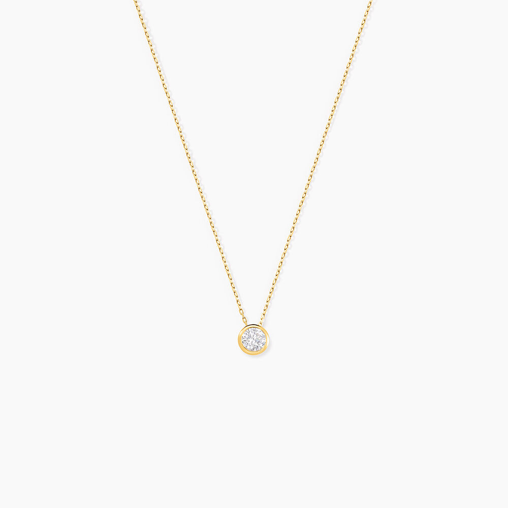 Collier Columbine Or Jaune Oxyde De Zirconium Blanc - Colliers avec pierres Femme | Marc Orian