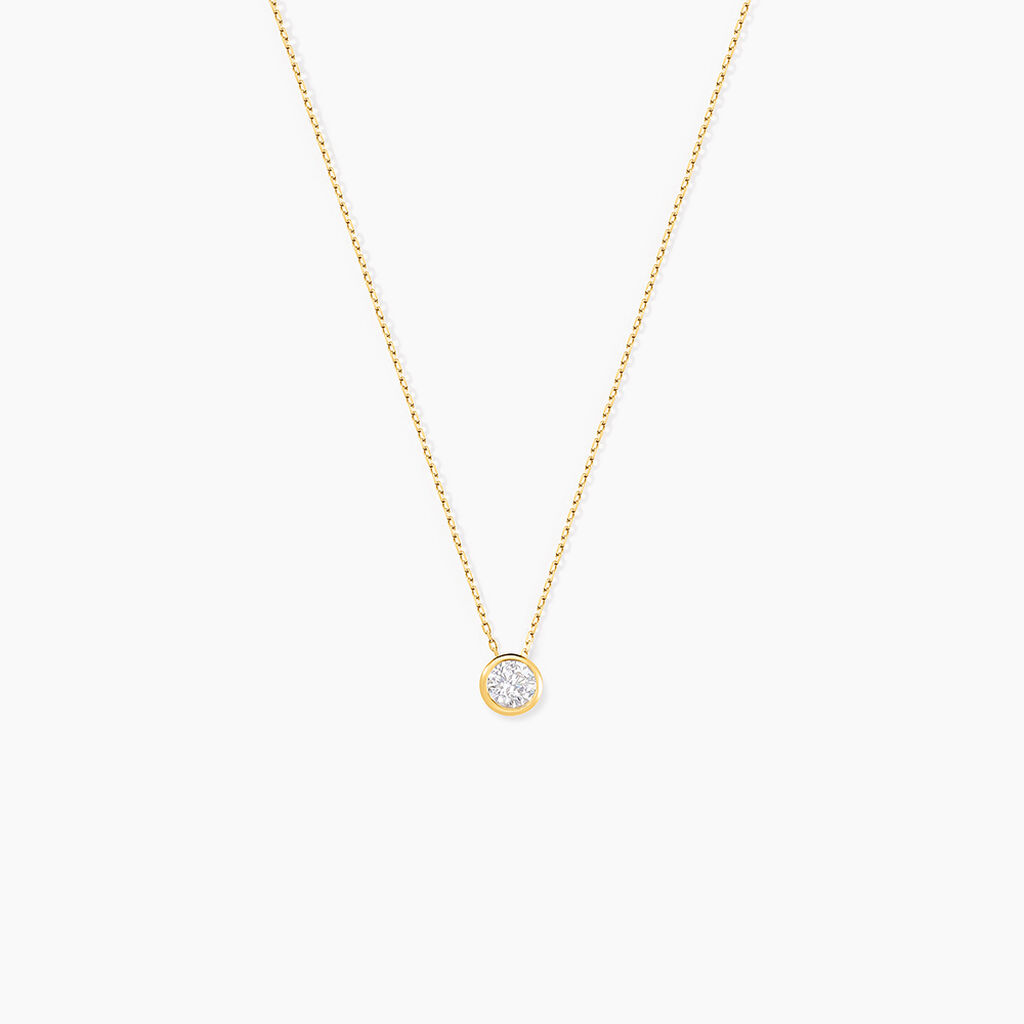 Collier Columbine Or Jaune Oxyde De Zirconium Blanc - Colliers avec pierres Femme | Marc Orian