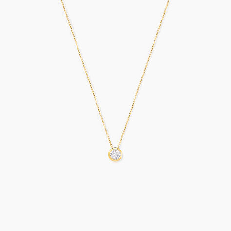 Collier Columbine Or Jaune Oxyde De Zirconium Blanc - Colliers avec pierres Femme | Marc Orian