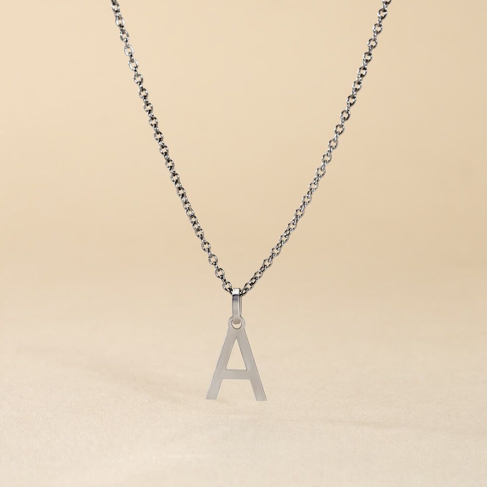 Pendentif Ionia Lettre Or Blanc - Pendentifs Famille | Marc Orian