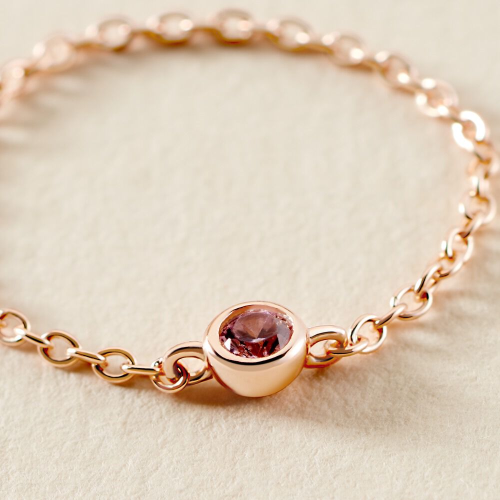 Bague Chaine Madalyn Argent Rose Oxyde De Zirconium - Solitaires Femme | Marc Orian