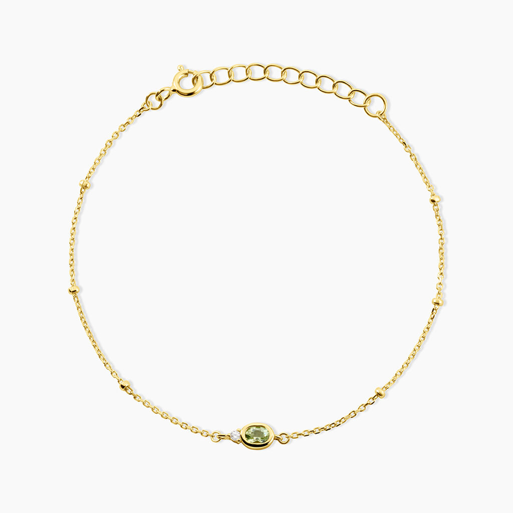 Bracelet Poem Argent Jaune P&eacute;ridot Oxyde De Zirconium - Bracelets fantaisie Femme | Marc Orian