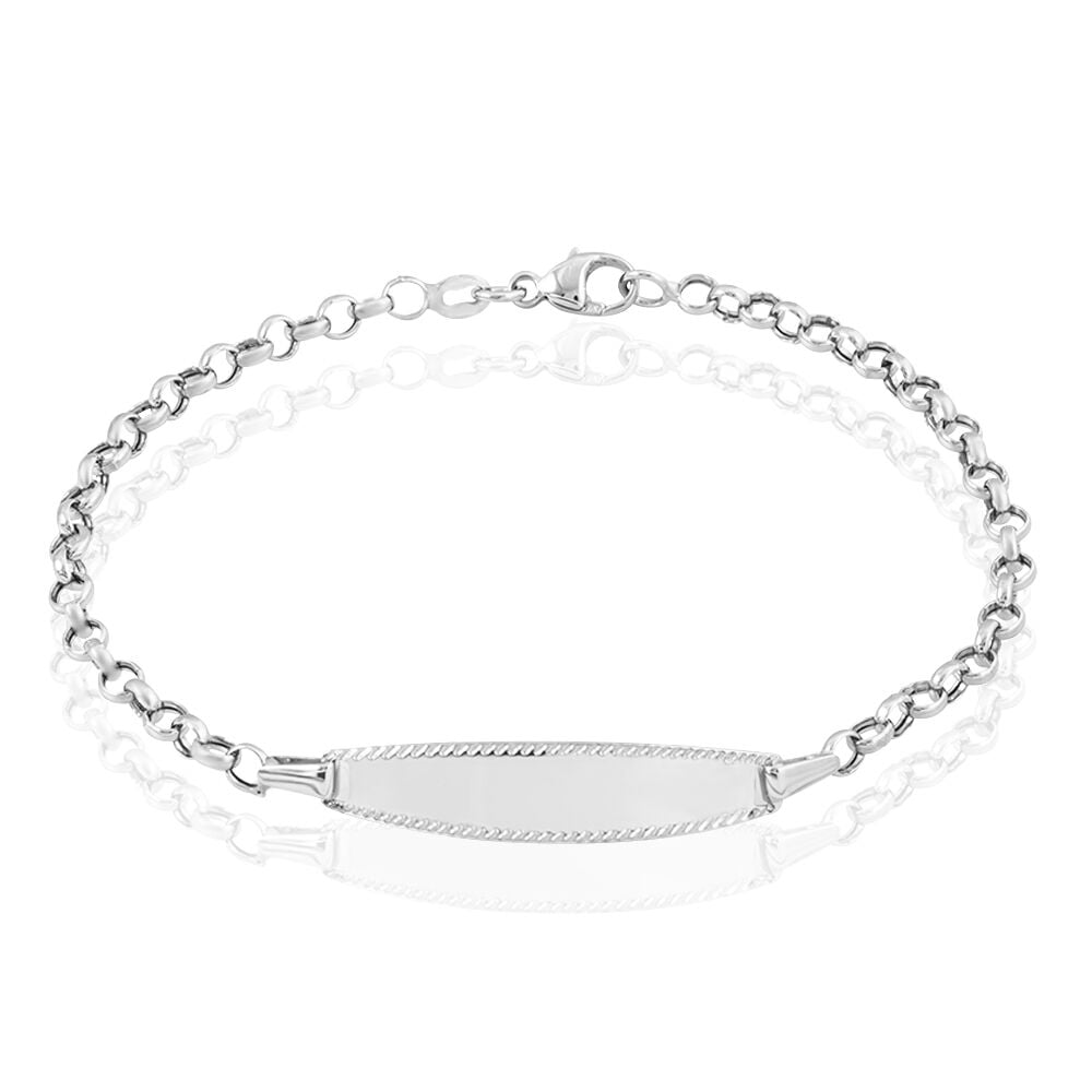Bracelet Identité Marcel Maille Jaseron Or Blanc - Gourmettes Enfant | Marc Orian