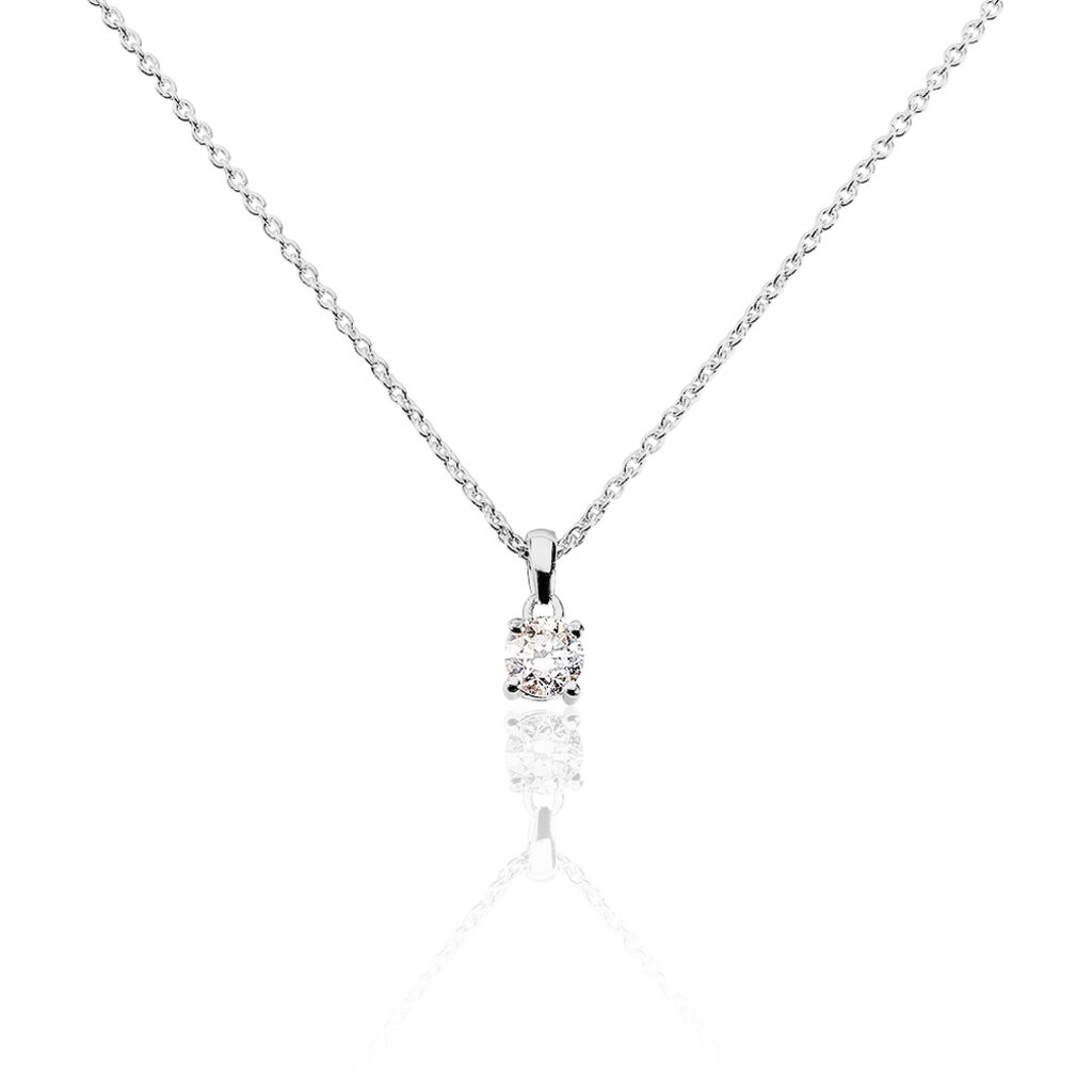 Collier Alexandra Or Blanc Diamant - Colliers solitaires Femme | Marc Orian