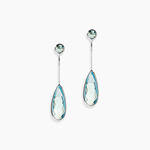 Boucles D'oreilles Pendantes Sela Or Blanc Topaze Et Sans - Pendantes Femme | Marc Orian