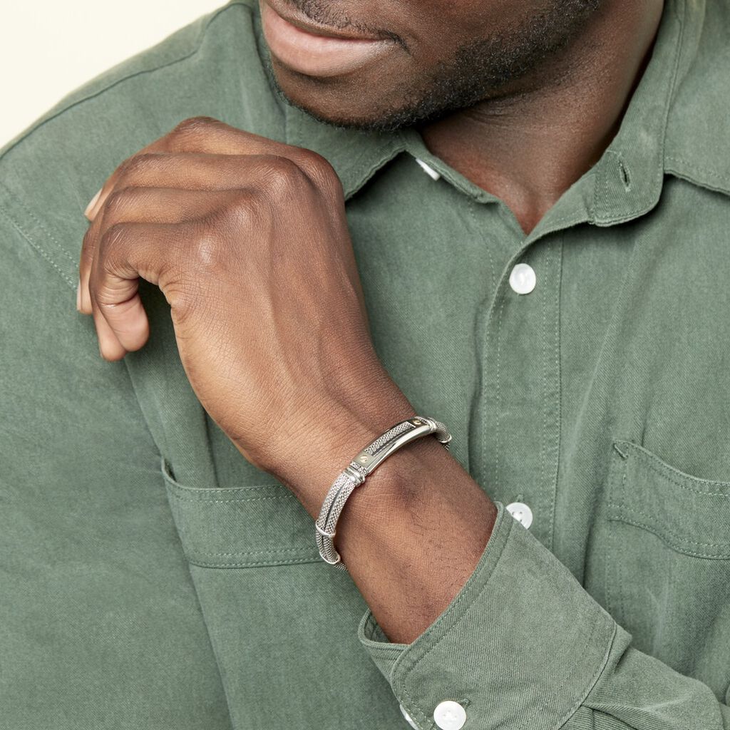 Bracelet Naemie Or Acier Blanc - Bracelets Homme | Marc Orian