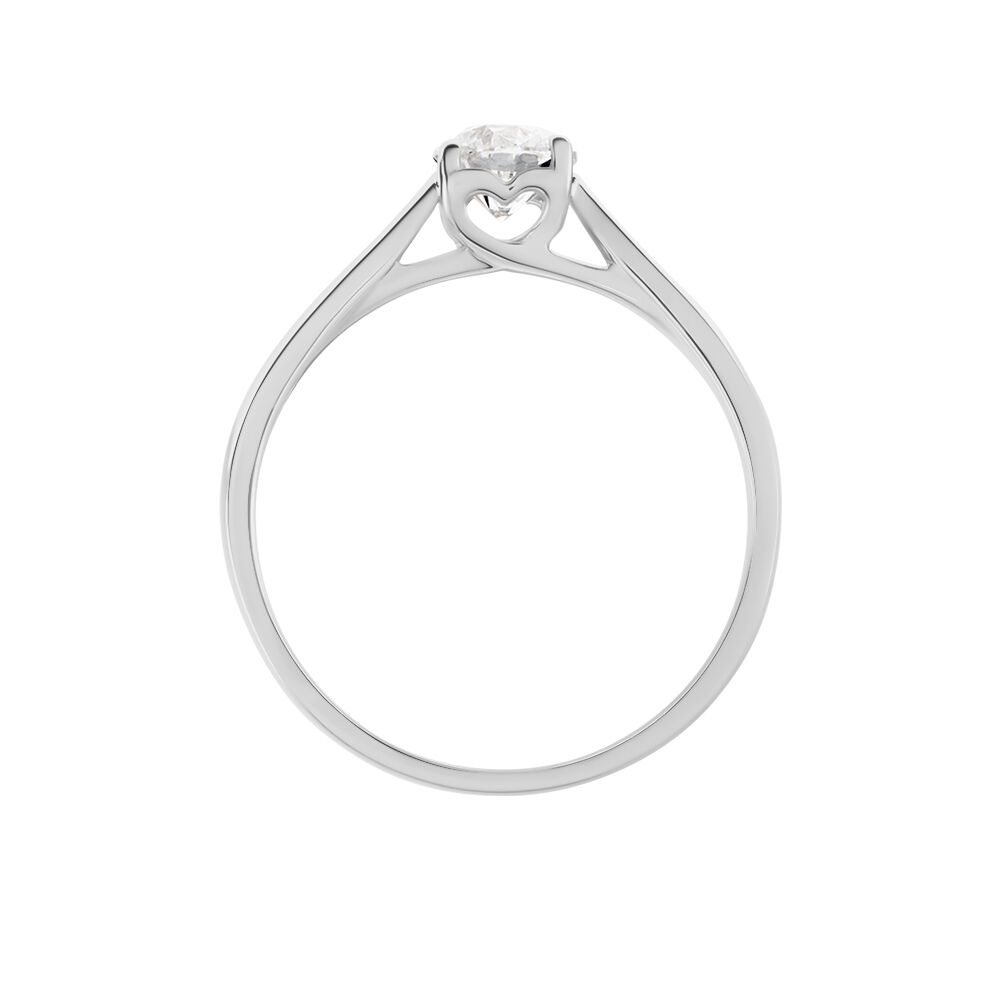 Bague Solitaire Vicoeuria Or Blanc Diamant Synth&eacute;tique - Parures de mariage Femme | Marc Orian