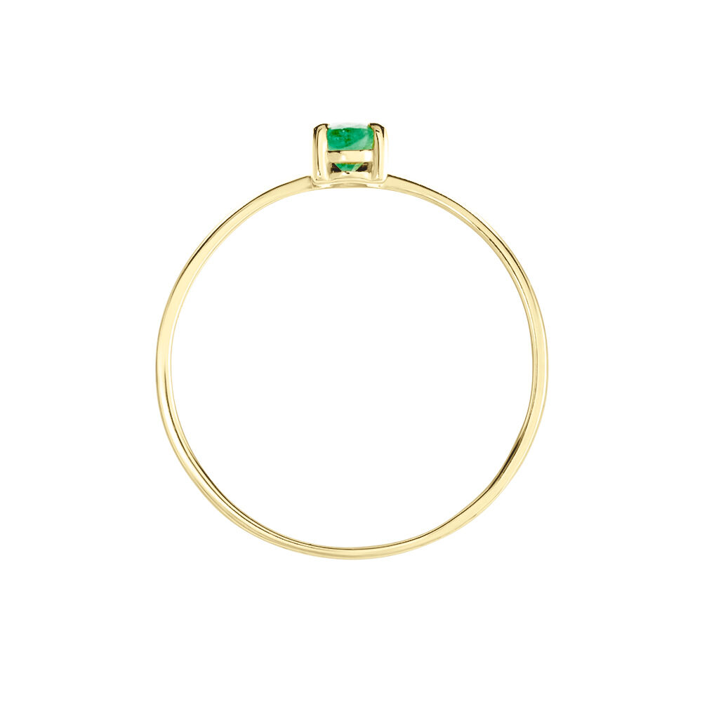 Bague Solitaire Goutte Or Jaune Emeraude - Bagues vintage Femme | Marc Orian