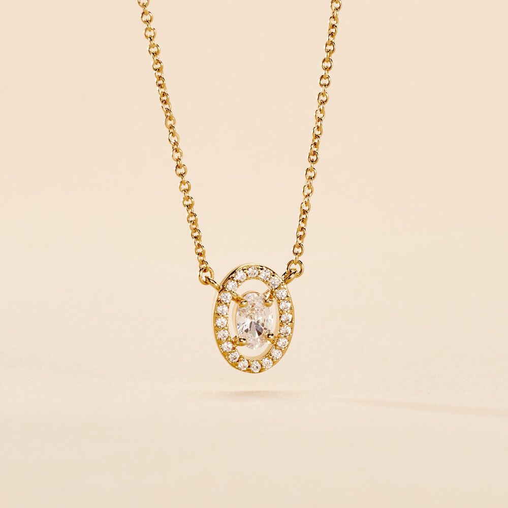 Collier Classical Plaqu&eacute; Or Jaune Oxyde De Zirconium - Colliers avec pierres Femme | Marc Orian