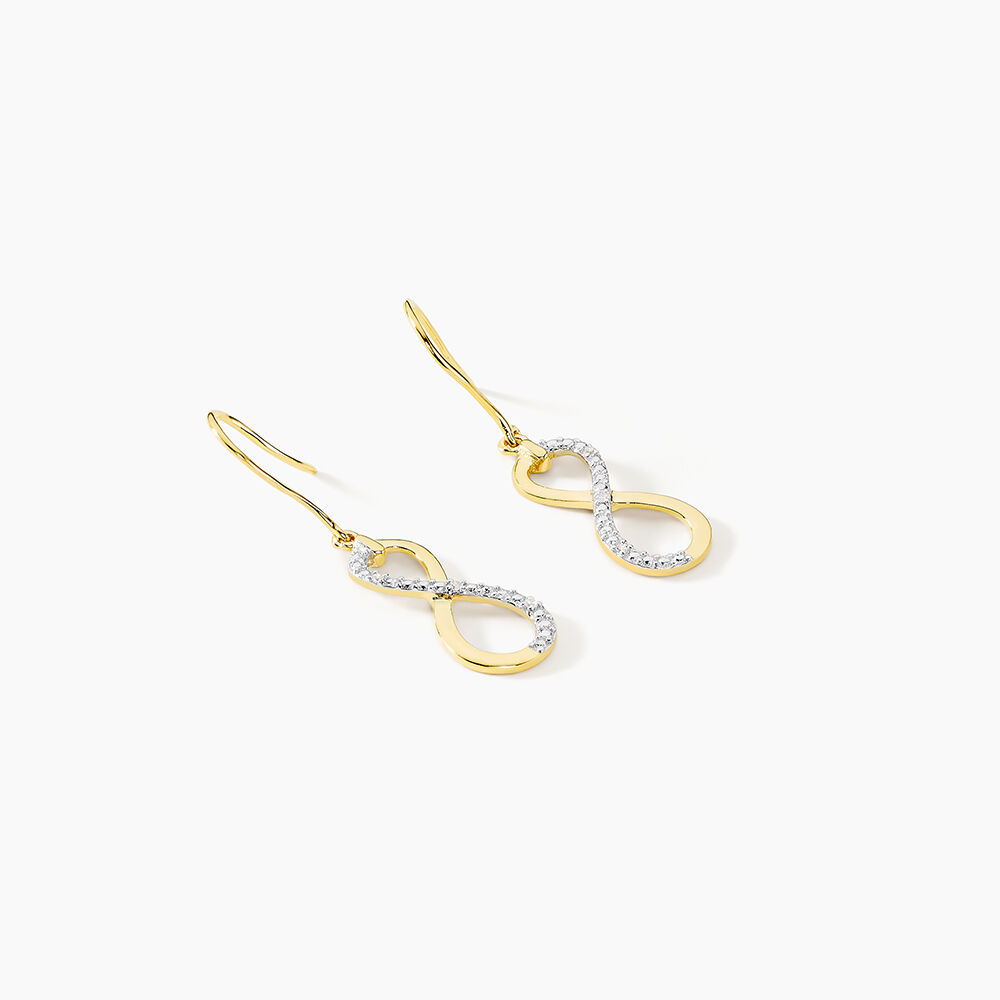 Boucles D'oreilles Pendantes Infino Or Jaune Diamant - Pendantes Femme | Marc Orian