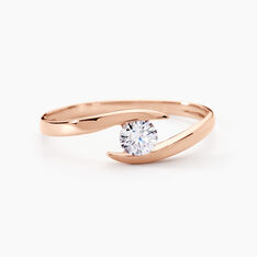 Bague Solitaire Camilia Or Rose Oxyde De Zirconium - Bagues Solitaire Femme | Marc Orian