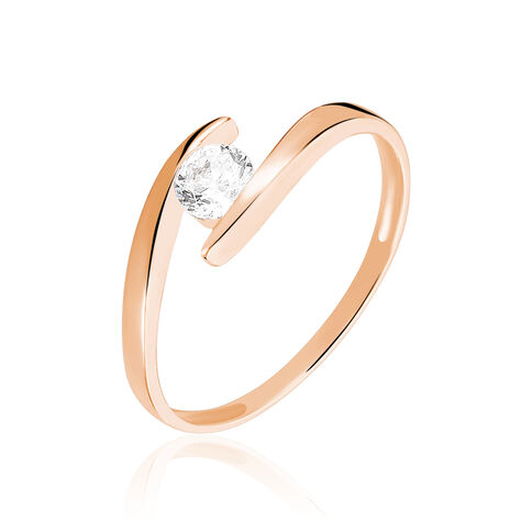 Bague Solitaire Camilia Or Rose Oxyde De Zirconium - Bagues Solitaire Femme | Marc Orian