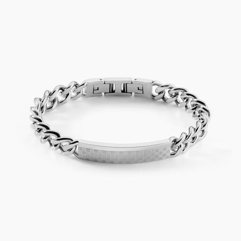 Bracelet Identit&eacute; Phebus Him Classique Acier Blanc - Gourmettes Homme | Marc Orian
