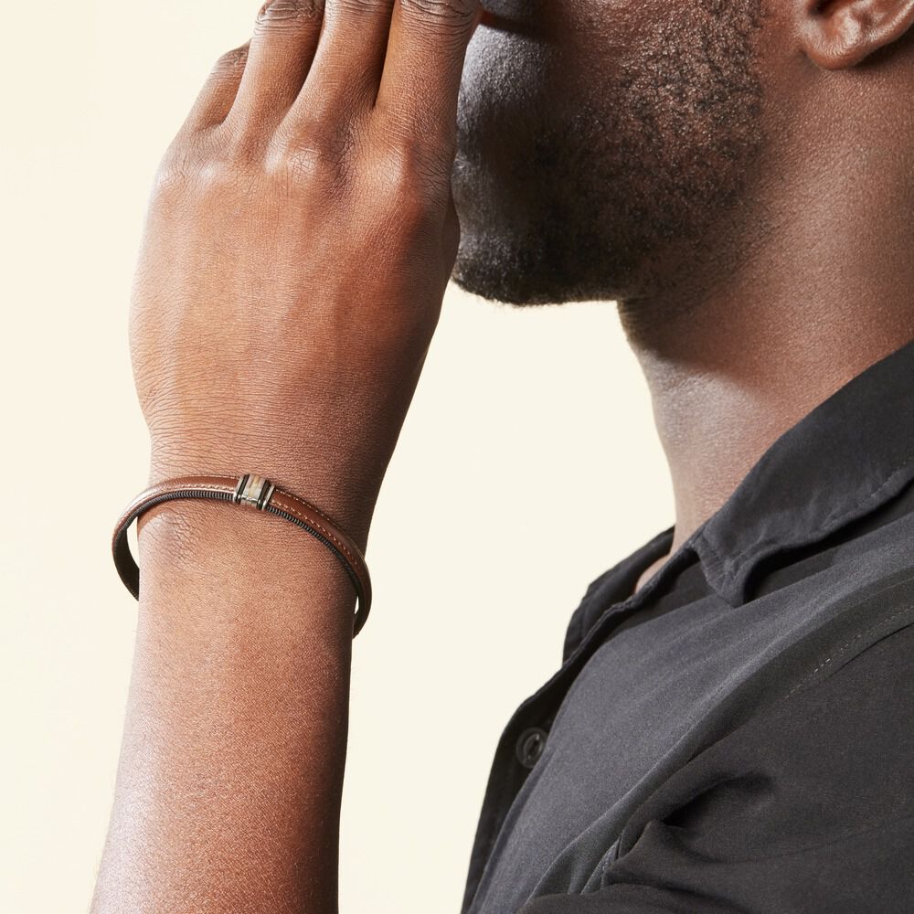 Bracelet Luciene Or Acier Bicolore - Bracelets cuir Homme | Marc Orian