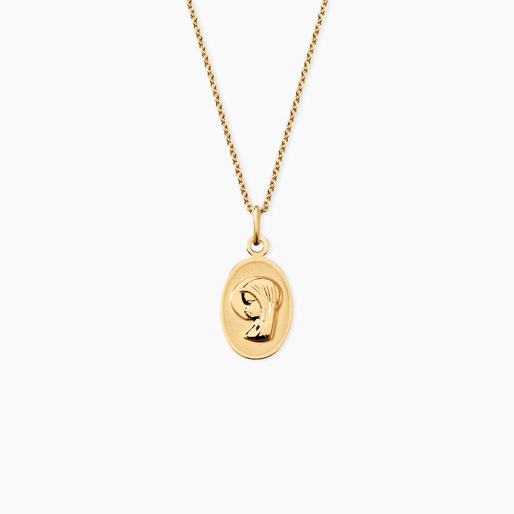 Pendentif Vierge Ovale Argent Dor&eacute; A L'Or 750/1000 - Bijoux fantaisie Femme | Marc Orian