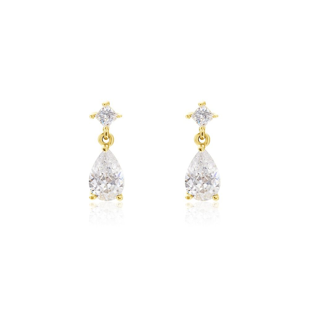 Boucles D'oreilles Pendantes Faas Or Jaune Oxyde De Zirconium - Pendantes Femme | Marc Orian