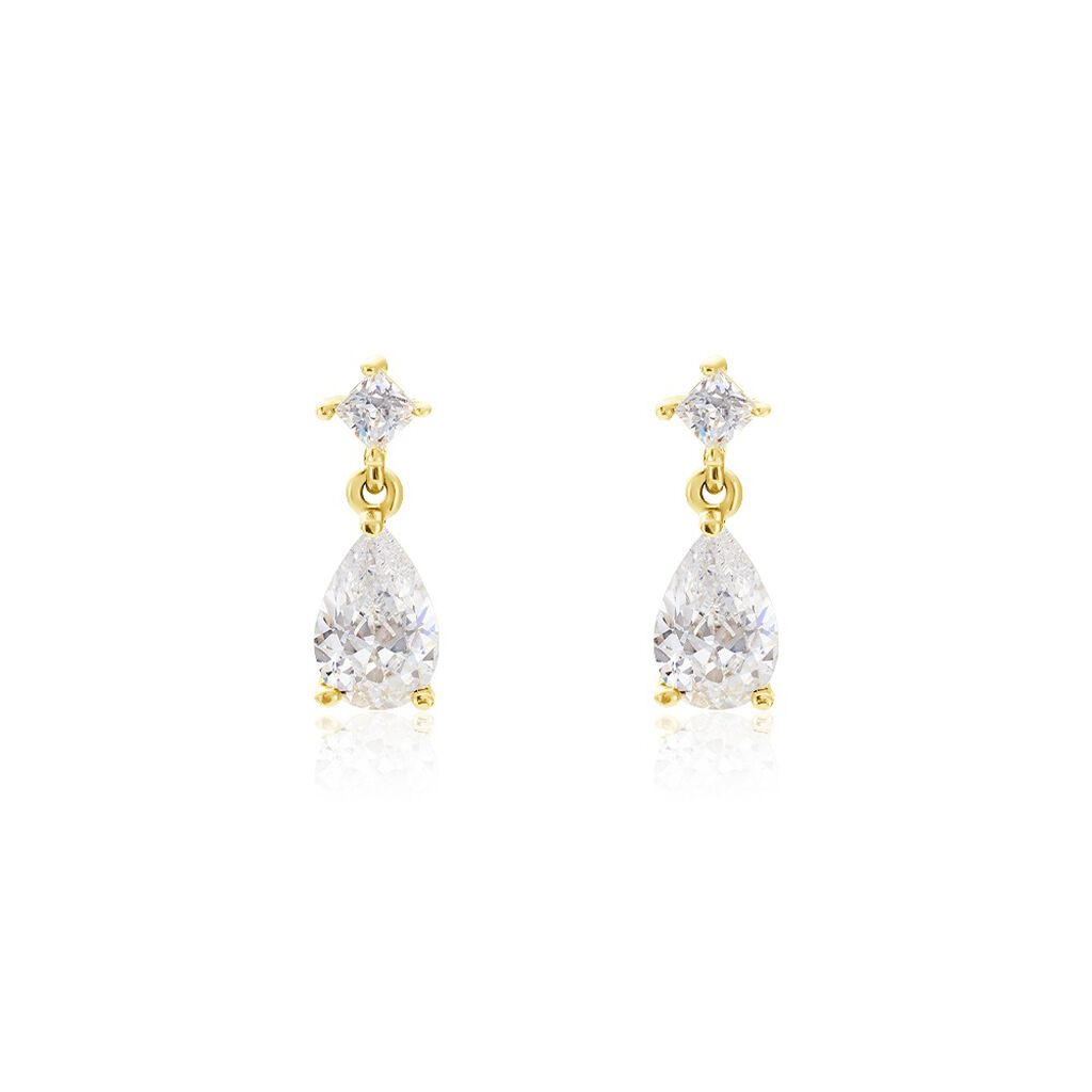 Boucles D'oreilles Pendantes Faas Or Jaune Oxyde De Zirconium - Pendantes Femme | Marc Orian