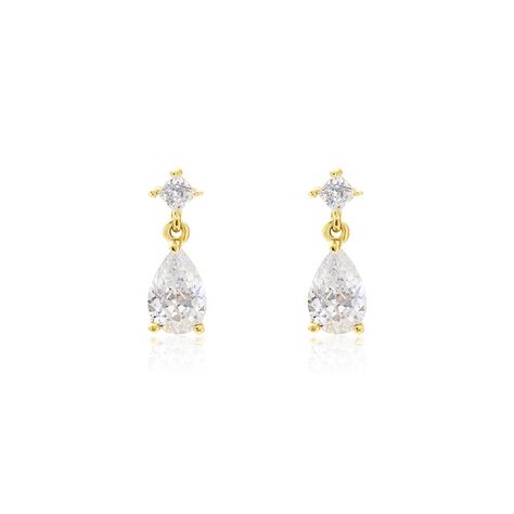 Boucles D'oreilles Pendantes Faas Or Jaune Oxyde De Zirconium - Pendantes Femme | Marc Orian
