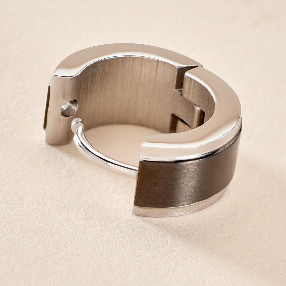Créole Unitaire Odi Acier Argenté - Piercings d'oreilles Homme | Marc Orian