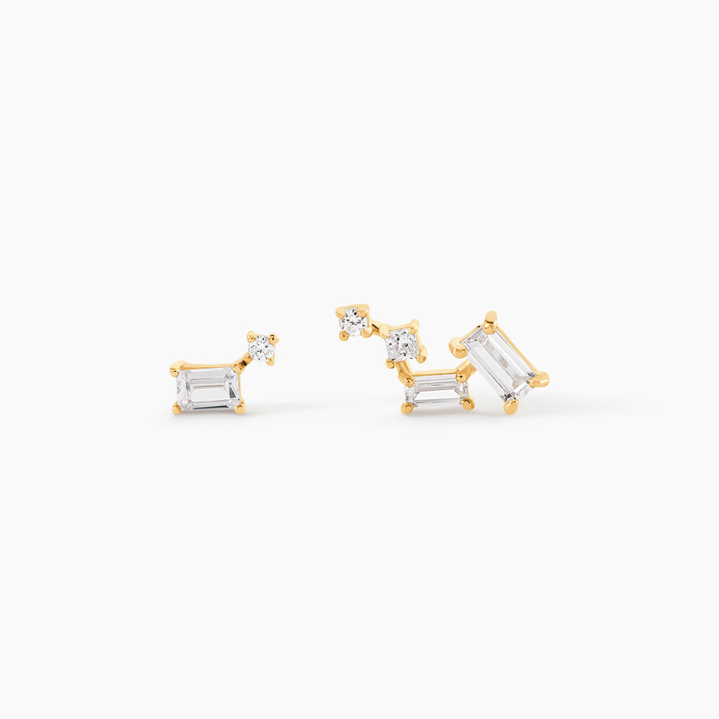 Boucles D'Oreillesucles D'Oreilles D&eacute;pareill&eacute;es Loanne Or Jaune Oxyde De Zirconium - Boucles d'oreilles ete Femme | Marc Orian