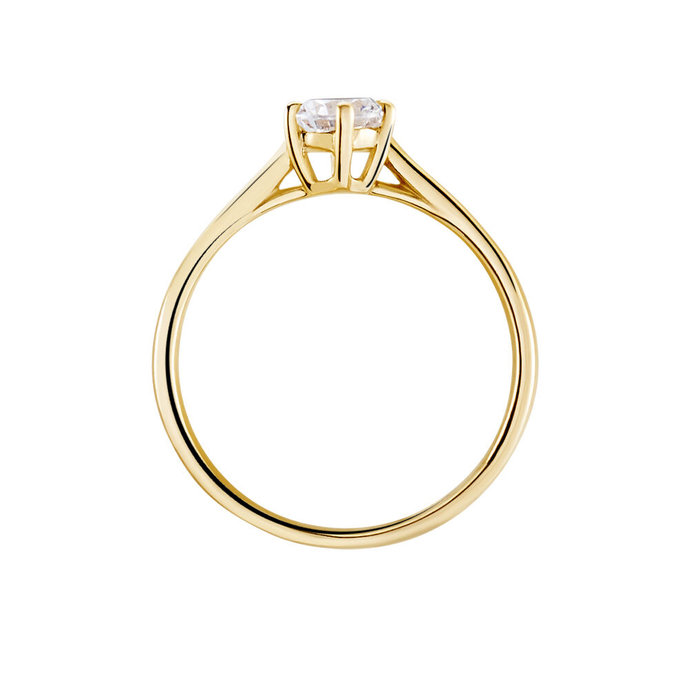 Bague Solitaire Plaqu&eacute; Or Jaune Eulia Oxyde De Zirconium - Bijoux fantaisie Femme | Marc Orian