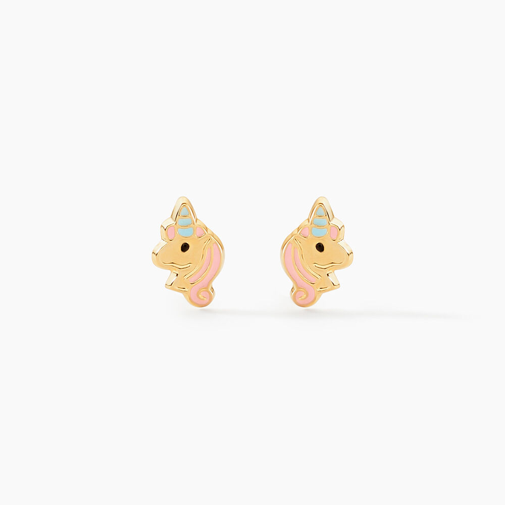 Boucles D'oreilles Puces Pegasus Or Jaune - Puces Enfant | Marc Orian