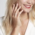 Demi-alliance Or Blanc  Valentine Diamant Synthetique - Alliances avec pierres Femme | Marc Orian