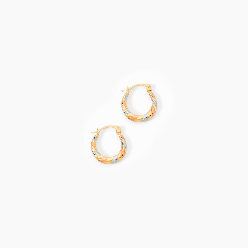 Cr&eacute;oles Rosaura Or Tricolore - Cr&eacute;oles Femme | Marc Orian