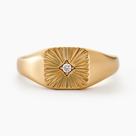 Chevaliere Plaqué Or Erditse Oxyde De Zirconium - Solitaires Femme | Marc Orian