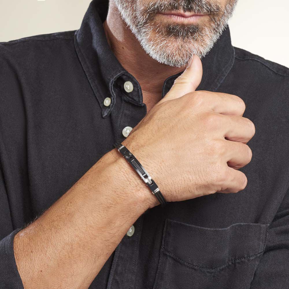 Bracelet Black Acier Blanc - Bracelets Homme | Marc Orian